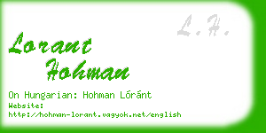 lorant hohman business card
