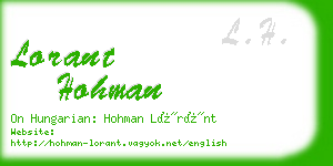 lorant hohman business card